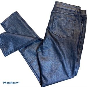 METAPHOR BLACK METALLIC SKINNY JEANS 4